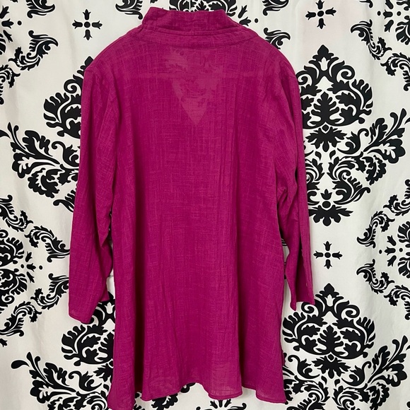 Multiples Fuchsia Button-Down Shirt NWT - Picture 5 of 5